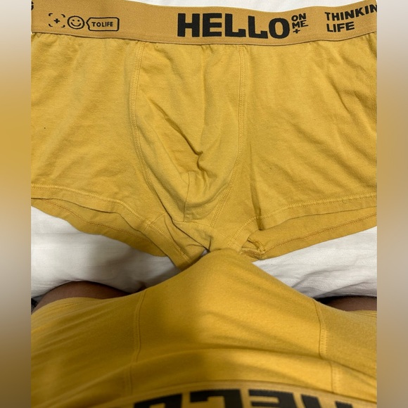 😈 NEW YELLOW SUPER SEXY BOXER BRIEFS.  “HELLO” CUSTOM AVAILABLE 😈 - Picture 1 of 8